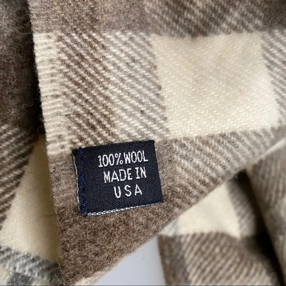 Faribault Plaid Neutrals Fringe Hem Scarf Vanilla Girl Winter